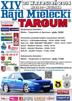 ALT Informacja w sprawie imprezy samochodowej KJS 21 wrzesień 2014r   XIV Rajd Mielecki TARGUM